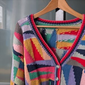 Gorgeous Vibrant Multicolor Cardigan - Large